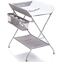 Los mejores  - Fillikid Mueble Cambiador Plegable bebe - Cambiador- cinturón de seguridad y compartimentos de almacenamiento- ahorro de…